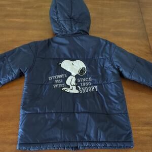 Vintage Snoopy Boys Navy puffer long Sleeves jacket size 120/5T
